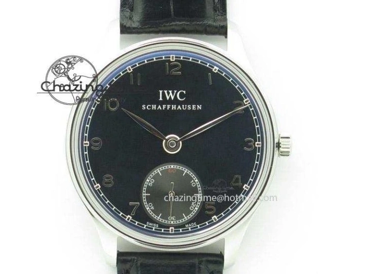 MIROTIME 0517 Reliable Portuguese IW371447 ZF 1:1 Best Edition SS Black Dial On Black Leather Strap A79350 V 7274